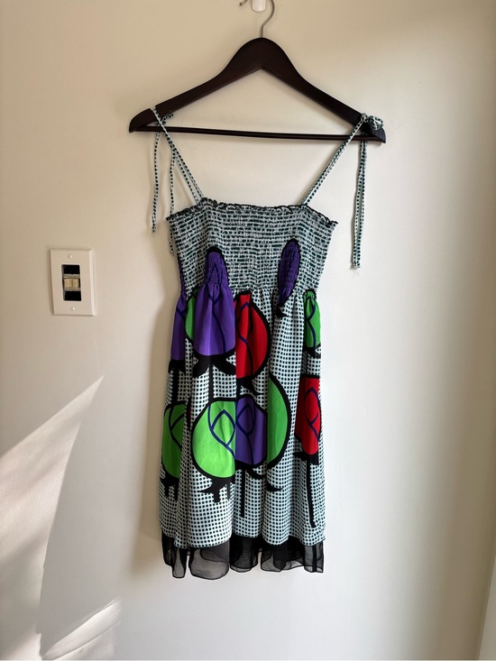 Forever 21 Dresses & Skirts - FOREVER 21 Vintage Mini Dress with tie straps Flower Pattern Black White Size M